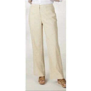 Coldwater Creek Wheat Ridge Linen Blend Pants In Natural 22W